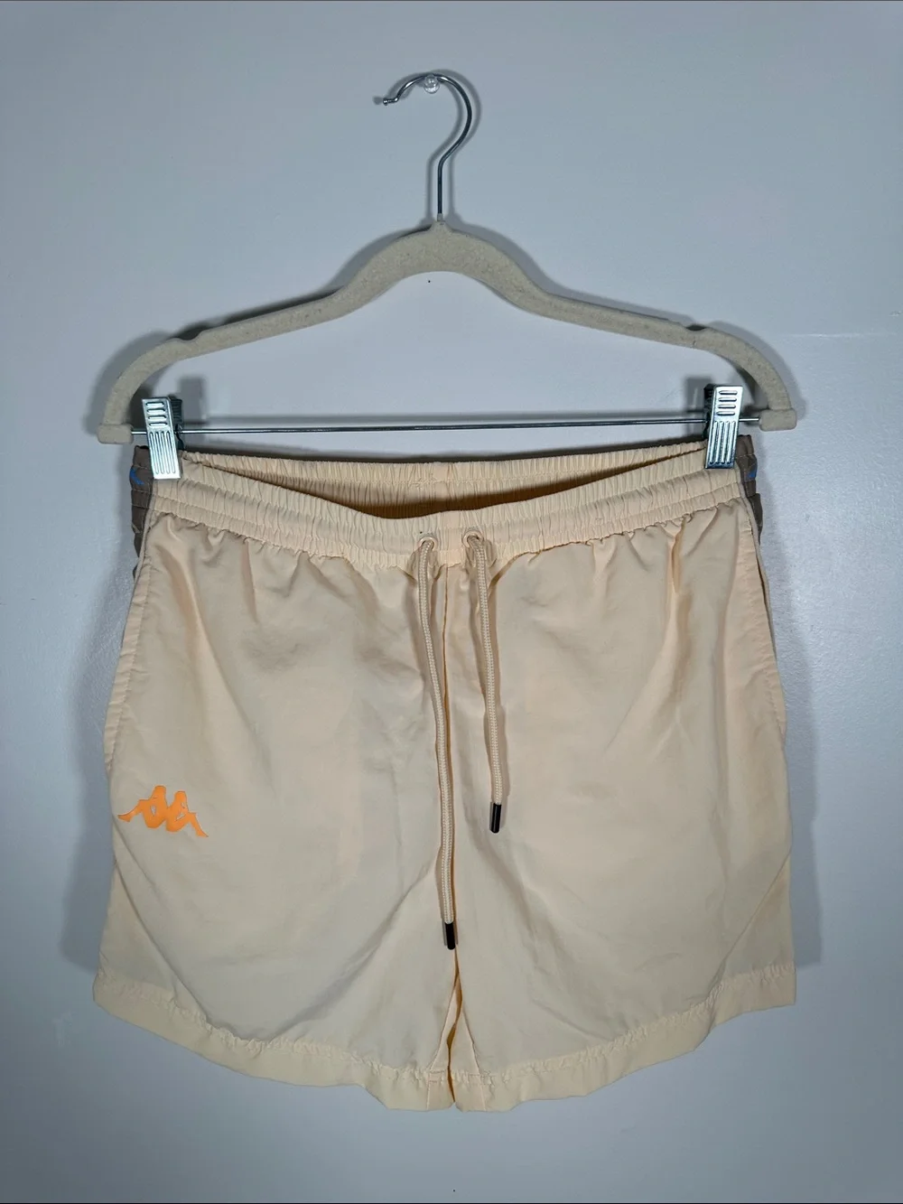 Kappa Mens Swim Shorts M Beige Logo Lightweight Drawstring Summer Beach NWT